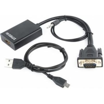 Gembird A-VGA-HDMI-01 tussenstuk voor kabels HDMI 19 pin Zwart