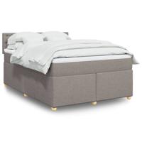 Boxspring met matras stof taupe 140x200 cm