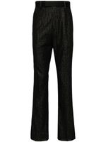 AMIRI pantalon en laine mélangée à fines rayures - Noir