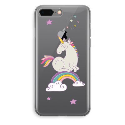 Regenboog eenhoorn: iPhone 8 Plus Transparant Hoesje
