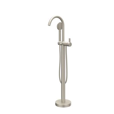 Badmengkraan IVY Pact Vrijstaand Met Draaibare Uitloop Slang 150 cm En Satin Handdouche Geborsteld Nickel PVD