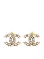 CHANEL Pre-Owned boucles d'oreilles à perle artificielle CC (années 2000)