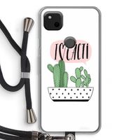 I love cacti: Pixel 4a Transparant Hoesje met koord