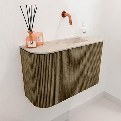 Toiletmeubel Mondiaz Joya Dlux | 61.6 cm | Meubelkleur Dusk | Faye wastafel Frappe Wasbak Rechts | Zonder kraangat(en)