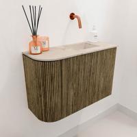 Toiletmeubel Mondiaz Joya Dlux | 61.6 cm | Meubelkleur Dusk | Faye wastafel Frappe Wasbak Rechts | Zonder kraangat(en)