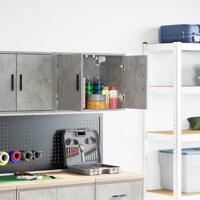 Garage wandkast betongrijs bewerkt hout