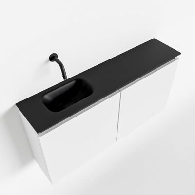 Toiletmeubel Mondiaz Ture | 100 cm | Meubelkleur Talc | Eden wastafel Urban Links | Zonder kraangat