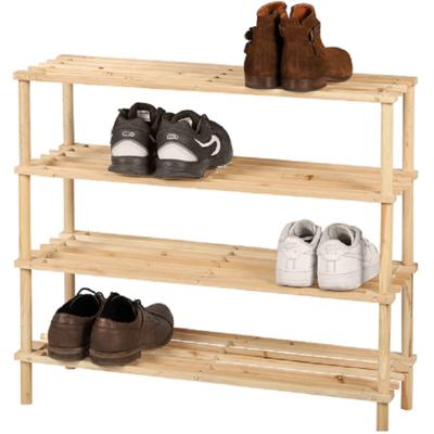 Urban Living Schoenenrek - lichtbruin - 12 paar schoenen - hout - 73x26x68 cm Urban Living Schoenenrek - lichtbruin - 12 paar schoenen - hout - 73x26x68 cm