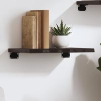 Wandschap 40x20x2 cm behandeld massief eikenhout donkerbruin