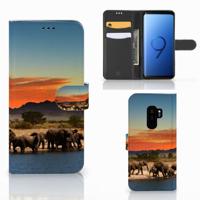 Samsung Galaxy S9 Plus | Telefoonhoesje | Met pasjeshouder | Olifanten