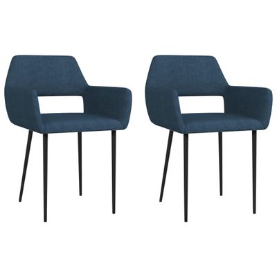 vidaXL Eetkamerstoelen 2 st stof blauw vidaXL Eetkamerstoelen 2 st stof blauw