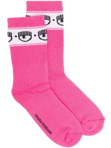 Chiara Ferragni chaussettes 3/4 à motif Eyelike - Rose