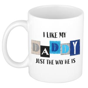 Bellatio Decorations Cadeau koffie/thee mok voor papa - wit - de liefste - keramiek - Vaderdag   -