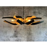 Hanglamp Ott Ovaal black gold 6 lichts + spot