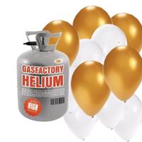 Helium tank - met goud en witte ballonnen - Bruiloft - Heliumgas - met ballonnen voor party
