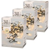 3x LED kerstverlichting warm wit 240 lampjes   -