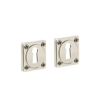 Intersteel Set van 2 sleutelrozettenTira vierkant nikkel schroef - 0018.318386
