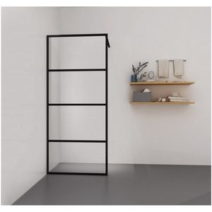 Inloopdouche Sanimar Loft Lines Helder Veiligheidsglas 90 x 200 cm Zwart Nano Antikalk Coating 8 mm