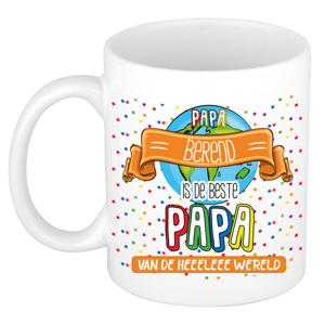 Naam mok papa Berend - wit - de beste - keramiek - 300 ml - Vaderdag/verjaardag