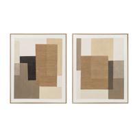 Canvas Home ESPRIT Bruin Beige Abstract Stads 80 x 4,5 x 100 cm 82 x 4,5 x 101 cm (2 Stuks)