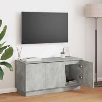 TV-meubel met LED Betongrijs 100 x 38 x 49 cm Bewerkt hout