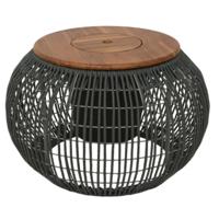 (R) Bijzettafel met vak Seville grijs 58 cm | 2 stuks