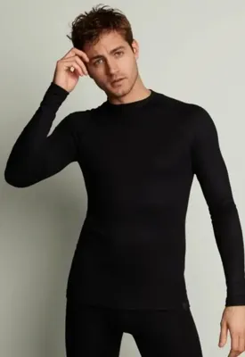 Heren thermo shirt Lange mouw - Warm ondershirt met ronde hoge hals mannen