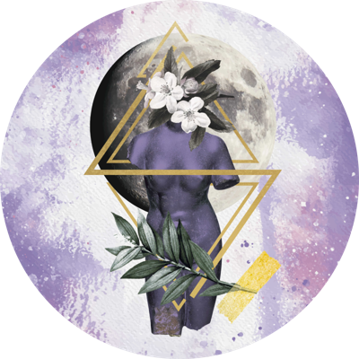 Digitale collage vinyl tapijt lavendel