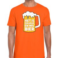 Oranje Het is oranje en wil bier t-shirt heren