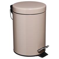 5Five Prullenbak - pedaalemmer - taupe - metaal - 3 L - 17 x 25 cm - Voor badkamer en toilet