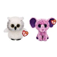 Ty - Knuffel - Beanie Boo's - Ausitin Owl & Eva Elephant