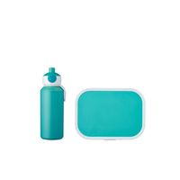 Lunchset Campus (pop-up drinkfles en lunchbox) - turquoise - thumbnail