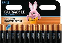 Duracell batterij Optimum AA, blister van 12 stuks