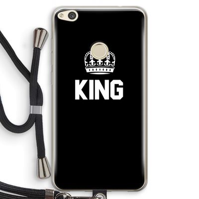 King zwart: Huawei Ascend P8 Lite (2017) Transparant Hoesje met koord