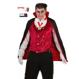 Halloween Dracula/vampier verkleed set - volwassenen - cape/tanden/schmink