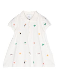 POLO RALPH LAUREN KIDS robe-polo à broderies - Blanc