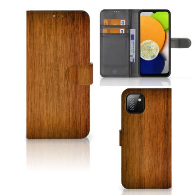 Samsung Galaxy A03 | Book Style Case | Donker Hout