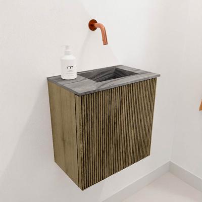 Toiletmeubel Mondiaz Joya Dlux | 40 cm | Meubelkleur Dusk | Faye wastafel Sombra Wasbak Rechts | Zonder kraangat(en)