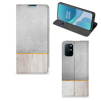 OnePlus 8T Book Wallet Case Wood Concrete