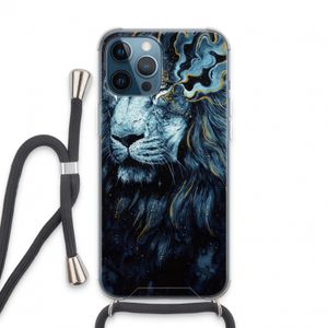 Darkness Lion: iPhone 13 Pro Max Transparant Hoesje met koord