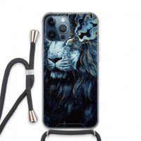 Darkness Lion: iPhone 13 Pro Max Transparant Hoesje met koord
