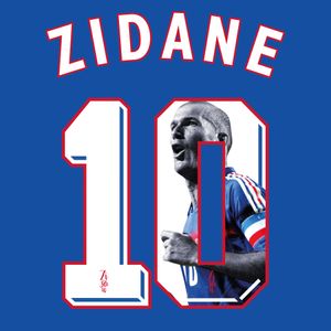 Zidane 10 (Frankrijk Gallery Bedrukking 1998)