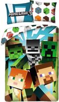 Minecraft Dekbedovertrek Block - 140 x 200 cm - Katoen