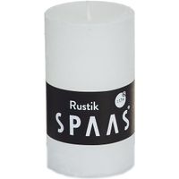 1x Witte rustieke cilinderkaars/stompkaars 5 x 8 cm 17 branduren - thumbnail