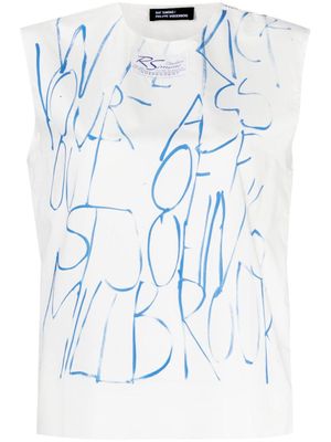 Raf Simons débardeur à imprimé graphique - Blanc