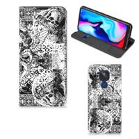 Mobiel BookCase Motorola Moto G9 Play Skulls Angel