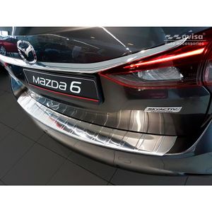 RVS Bumper beschermer passend voor Mazda 6 III GJ combi 2012- 'Ribs' (Lange versie) AV235293