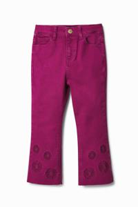 Cropped wijd uitlopende gevlokte jeans - RED - 11/12