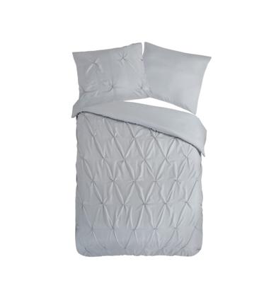 Pure Dekbedovertrek "luxe stiksel plooien" - Zilver - (140x200/220 cm) - Microfiber