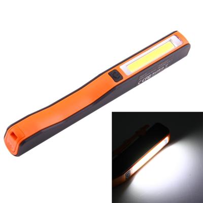 100LM hoge helderheid Pen vorm werken licht / zaklamp wit licht COB LED 2-modi met 90 graden draaibare magnetische Pen Clip(Orange)